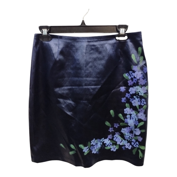 Cache Hand Painted Floral Blue Skirt - Picture 1 of 9